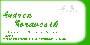 andrea moravcsik business card